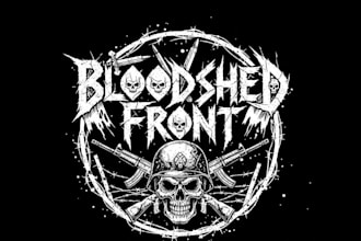 create a raw war metal logo
