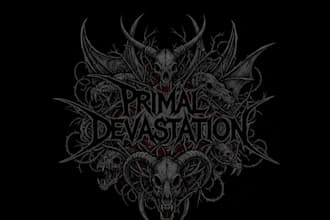make a chaotic bestial black metal logo