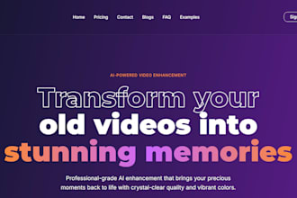 create a modern next js landing page or next js website
