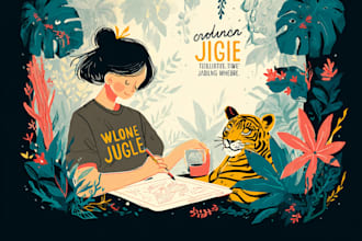design an illustration for a tshirt,  tote bag sweater and more
