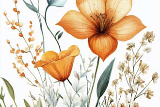 draw an animal and botanical illustration