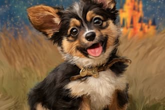 draw pet portrait with disney style