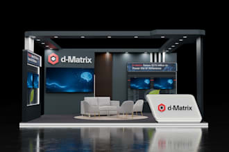 design professional 3d exhibition stall and trade show booth