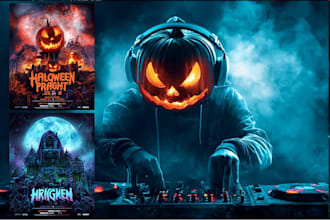 do halloween party event dj club black friday christmas flyer design media kit
