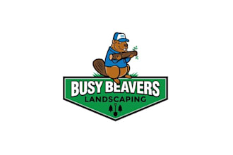 make awesome busy beaver landscaping logo