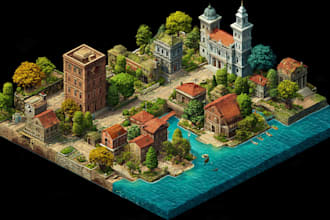 design a 2d map illustration