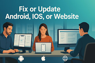 fix or update android,ios or website