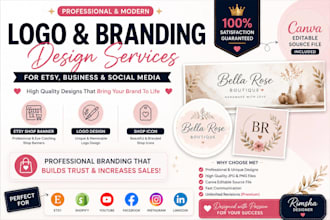 design professional etsy shop banner, logo and shop icon
