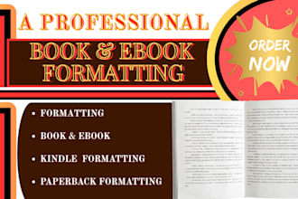 book, ebook formatting, kindle formatting, paperback formatting, layout design