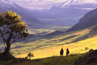 draw a landscape illustration