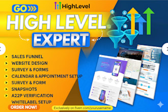 build go high level website gohighlevel sales funnel expert
