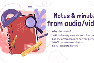 transcribe or write meeting minutes from audio, video