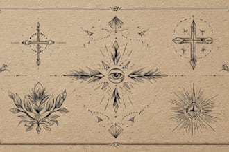 create a small, minimalistic, fine line spiritual tattoo