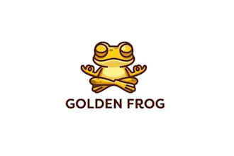 design beautiful golden frog logo for chill video games