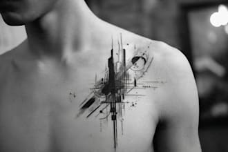 custom an abstract black tattoo design