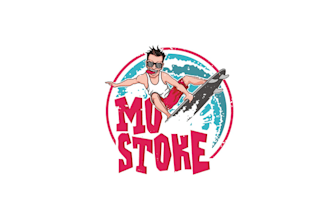 made a funny caricature superior logo for a surfing website