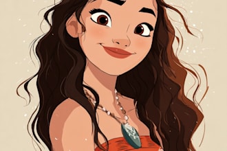 make a disney children cartoon illustration