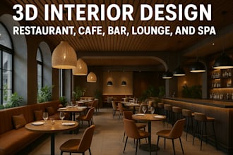 3d interior design restaurant, cafe, bar, lounge, and spa
