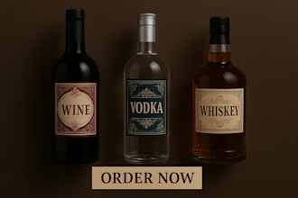 be your wine label,product label or bottle label designer