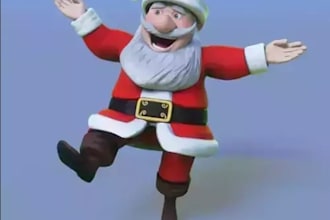 3d xmas chraracters models, santa clause model, cartoon model, photo to 3d model