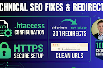 fix 404 errors, 301 redirects, and broken links for shopify or wordpress