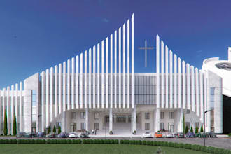 redesign 3d religion buildings,mosque,church 3d render,front elevation,temple,vr