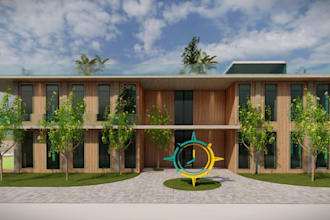 remodel 3d office exterior, workshop, office renovation, office furniture layout