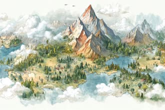 sketch watercolors custom illustrated maps in procreate