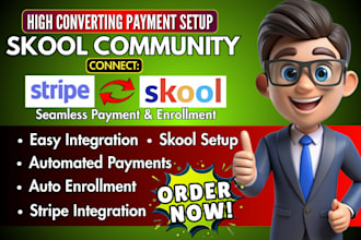 connect stripe to skool community for seamless payment and enrollnment