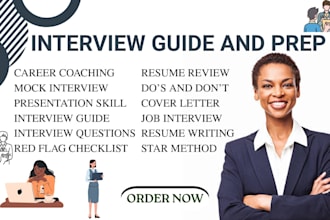 guide, coach for job interview, interview guide, interview prep, resume profile