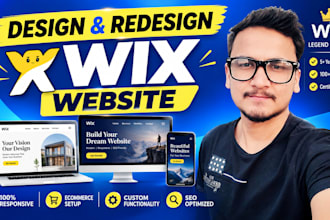 design wix website or redesign wix website design or wix online store