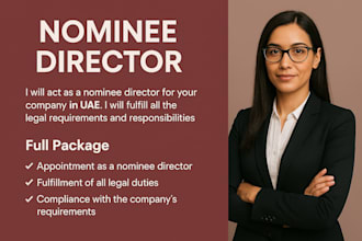 provide uae nominee director and shareholder services for your company