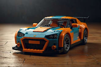 create 3d lego minifigure toy 3d animation lego character  lego car custom model