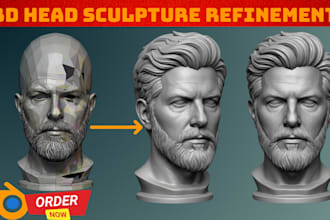 fix mesh, repair 3d scan, cleanup stl, 3mf head face for 3d printing