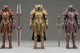 sculpt 3d cosplay model 3d wearable cosplay creation helmet, mask, props, armor