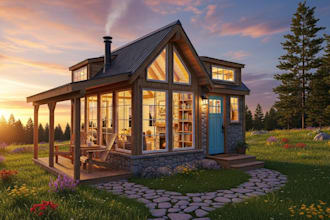 design tiny house, container, cabin, frame and small house