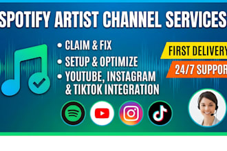 fix issue, claim spotify artist page, youtube artist profile