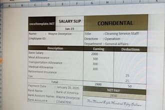 make salary slips for different departments