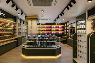 renovate 3d retail store interior, commercial spaces, mobile phone shop render
