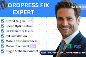fix wordpress errors bugs elementor woocommerce issues ssl setup  speed optimiza
