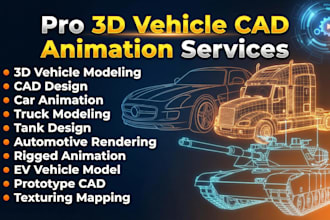 do 3d truck 3d car 3d vehicle 3d automotive 3d tank cad animation design model
