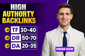 create DR tf da high authority homepage backlinks