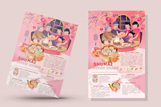 design delicious and aesthetic food promotional posters