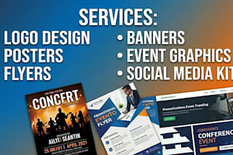 design logo, posters, flyers, banners and event graphics