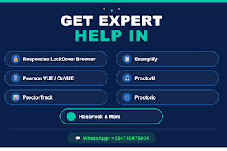 help with exemplify, honorlock, proctorio, proctoru prometric