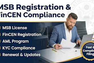 register your msb license with fincen and provide full aml compliance support