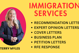 write expert opinion or recommendation letter for USA immigration