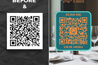 design custom restaurant qr code with logo