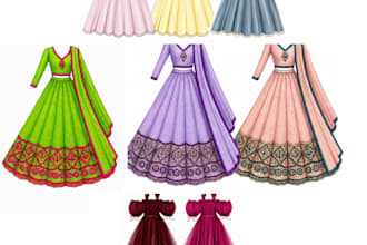 draw professional fashion sketches and illustrations for your collection