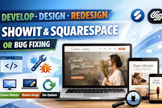 develop design redesign showit squarespace or bug fixing